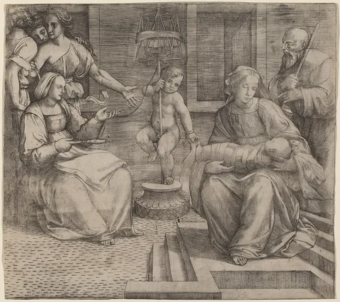 Giacomo Raibolini, Holy Family with Saint Elizabeth and the Infant Saint John the Baptist