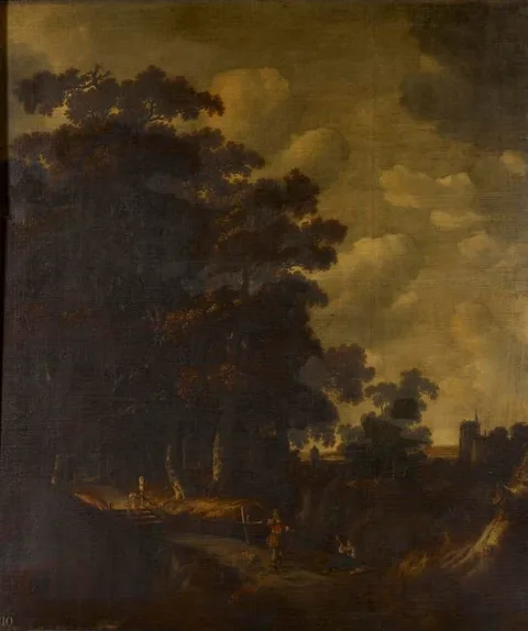 Jan Looten, Landscape with Figures by a Bridge