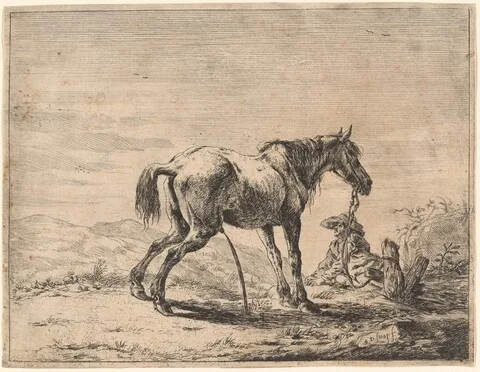 Dirk Stoop, A Pissing Horse Bound to a Post