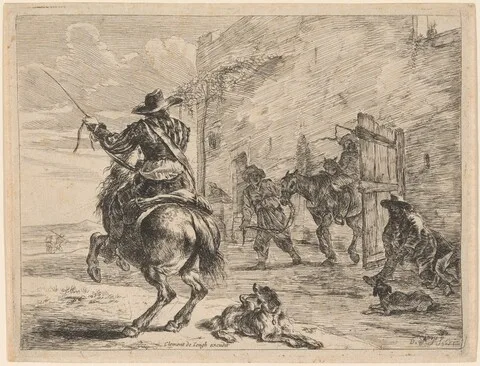 Dirk Stoop, Rearing Horse near a Stable