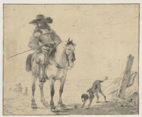 Dirk Stoop, Ruiter met een hond