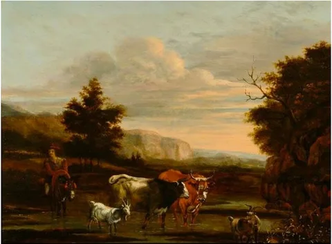 Jan Frans Soolmaker, Italianate Landscape with Herders and Cattle