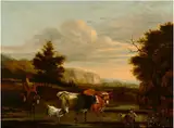 Jan Frans Soolmaker, Italianate Landscape with Herders and Cattle