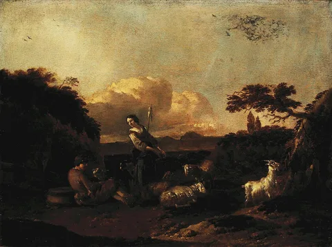 Jan Frans Soolmaker, Shepherdess and a Flock of Sheep