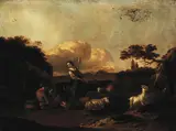 Jan Frans Soolmaker, Shepherdess and a Flock of Sheep