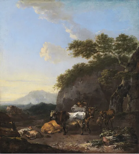 Jan Frans Soolmaker, Cattle in a Hilly Landscape