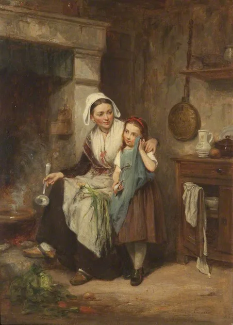 Léon Émile Caille, Mother and Daughter in Domestic Interior