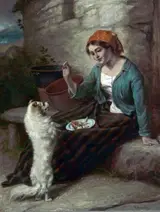 William Bromley, Life Study, Girl and Dog