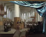 Jan Juriaensz. van Baden, Interior of the Nieuwezijdskapel in Amsterdam during a service