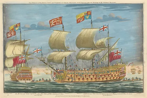 James Cole, The Royal George, a first Rate Man of War carrying 100 Guns and 780 Men