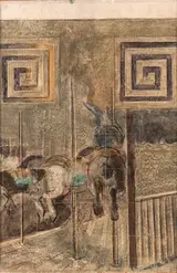 William H. Calfee, Country Fair and Trading, Court House Square (mural study, Harrisonburg, Virginia Post Office)