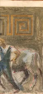 William H. Calfee, Country Fair and Trading, Court House Square (mural study, Harrisonburg, Virginia Post Office)