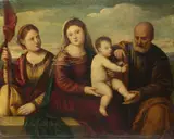 Bernardino Licinio, The Madonna and Child with Saint Joseph and a Female Martyr