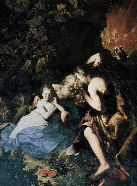Bartolomeo Guidobono, Lot Inebriated by his Daughters