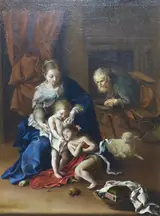 Bartolomeo Guidobono, The Holy Family with young S John