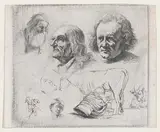 Ignace Joseph De Claussin, Study of Six Heads and a Milkmaid