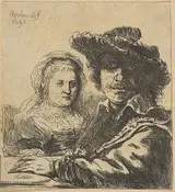 Ignace Joseph De Claussin, Rembrandt and his Wife (copy)