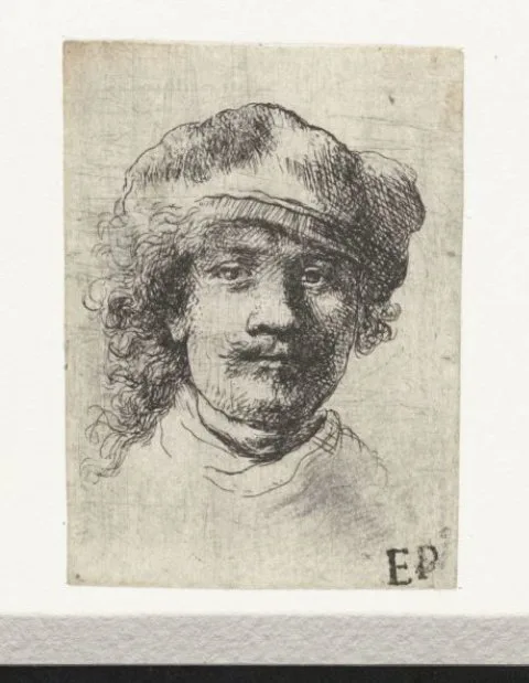 Ignace Joseph De Claussin, Self-portrait wearing a soft cap: full face, head only
