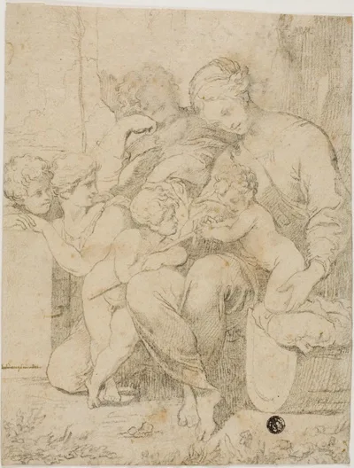 Lubin Baugin, Holy Family with the Infant Saint John the Baptist and Angels