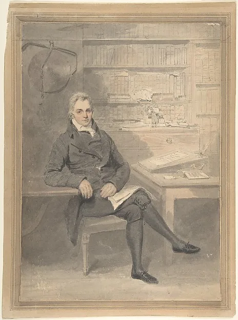 Henry Edridge, Portrait of a Man, Seated in Front of a Writing Desk