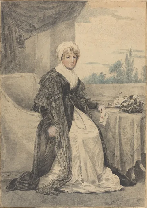 Henry Edridge, Woman Seated at a Table, Holding a Letter