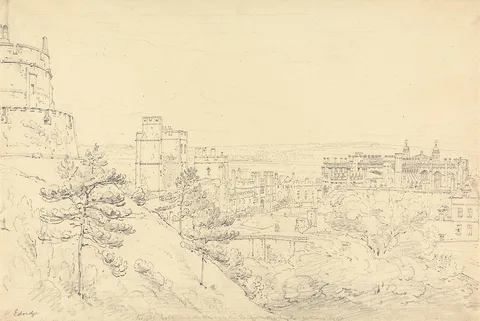 Henry Edridge, Windsor Castle from the Glacis of the Round Tower