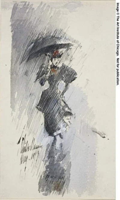Childe Frederick Hassam, Woman with Umbrella