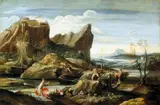 Antonio Carracci, Landscape with Bathers