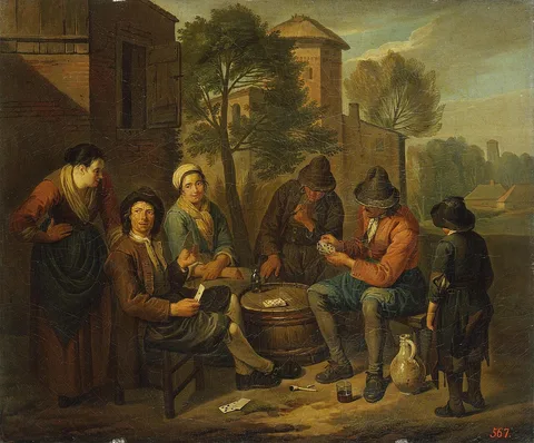 Norbert van Bloemen, Peasants Playing Cards
