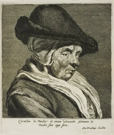 Jan de Visscher, Portrait of an Old Woman, Visscher's Mother