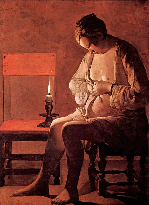 Georges de La Tour, Woman Catching Fleas