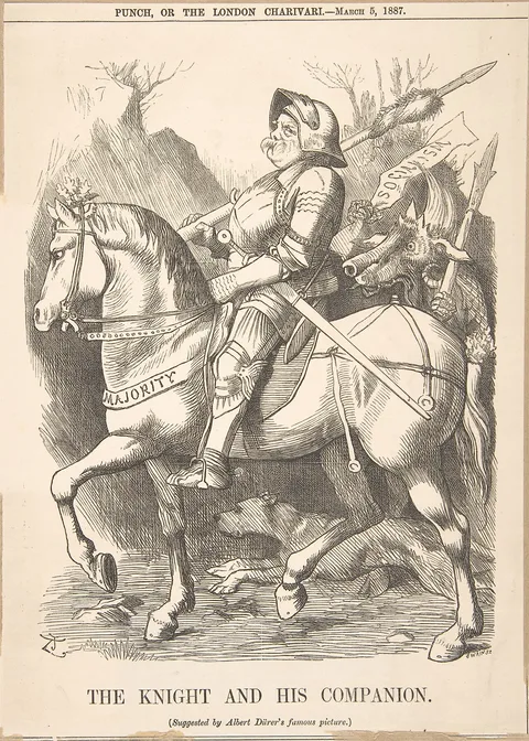 John Tenniel, The Knight and His Companion (Punch, March 5, 1887)