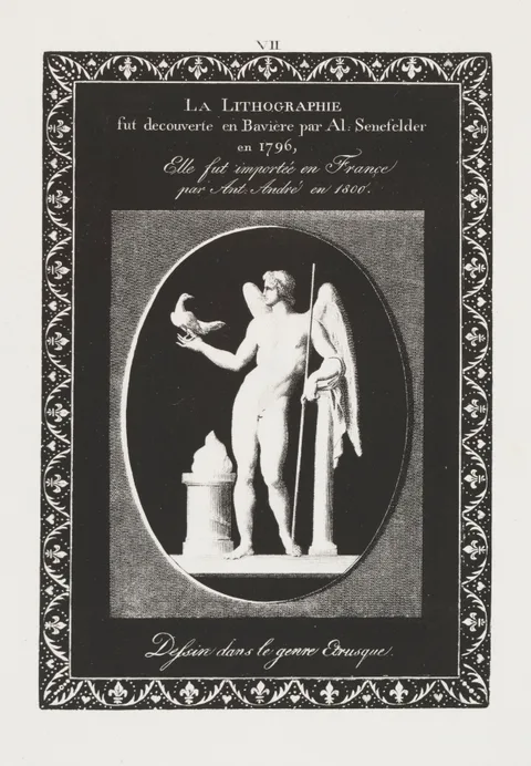 Alois Senefelder, Art of the Lithograph: Dedication Sheet, Plate VII
