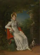 François Gérard, Carolina Ferdinanda Louisa of Sicily (1798-1870). Wife of Charles Ferdinand, Duc de Berry, in the Park of Bagatelle in the Bois de Boulogne (near Paris)