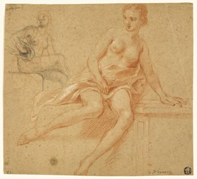 François Gérard, Two Sketches of Seated Female Nude