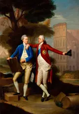 Anton von Maron, The Brothers Franciszek and Kazimierz Rzewuski with Colosseum in the Background