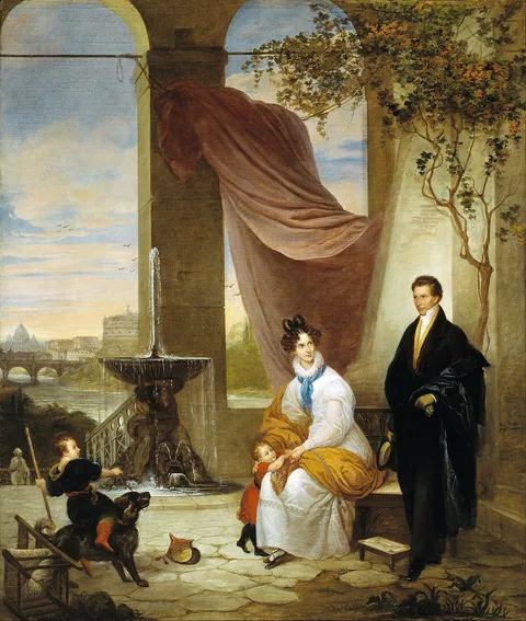 Ferdinando Cavalleri, Charles Izard Manigault and His Family in Rome
