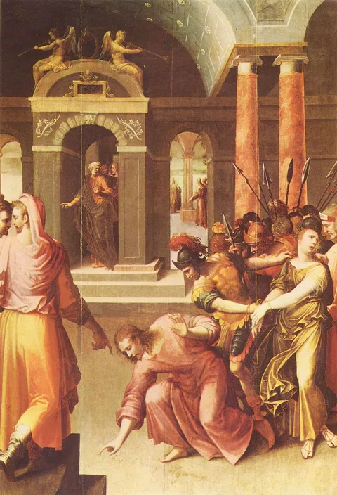 Antoine Caron, Christ and the woman taken in adultery
