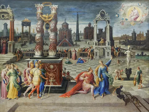 Antoine Caron, Augustus and Sibyl of Tibur, by Antoine Caron
