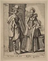 Claes Janszoon Visscher II, Two Figures in Costume