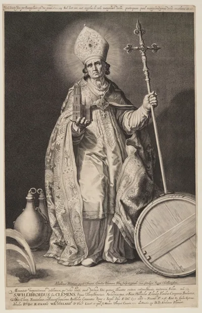 Cornelis Bloemaert, St Willibrord, plate 2, from The Bishops of Utrecht