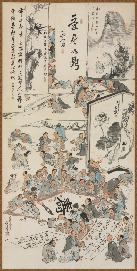 Kawanabe Kyōsai, Calligraphy and Painting Party