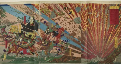 Kawanabe Kyōsai, Battle of Nanba (Nanba senki no uchi)