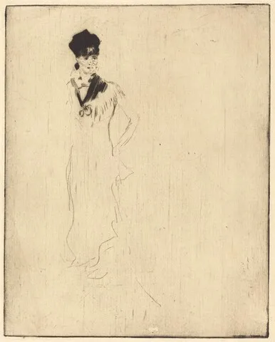 Norbert Goeneutte, Sketch of a Young Lady in Violet (Esquisse de jeune femme a la violette)