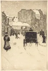 Norbert Goeneutte, Boulevard Clichy in the Snow (Le boulevard Clichy par un temps de neige)
