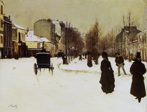 Norbert Goeneutte, The Boulevard de Clichy under Snow