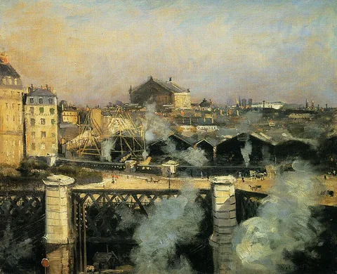 Norbert Goeneutte, The Pont de l'Europe and the Gare Saint-Lazare with Scaffolding