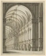 Ferdinando Galli-Bibiena, Vaulted Hall with Candelabra