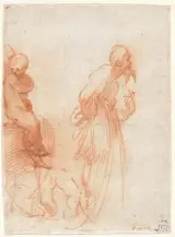 Giulio Campi, a) Studies of Figures and a Hand (recto); b) Studies of a Bull (verso)