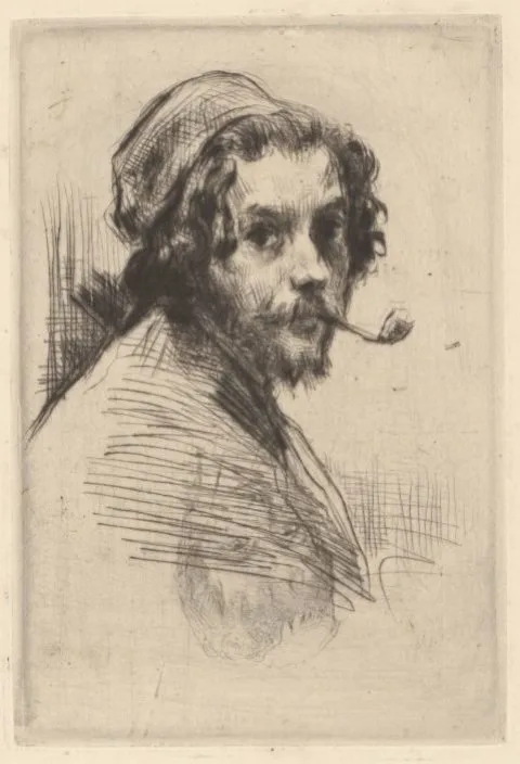 Marcellin Desboutin, Zelfportret van Marcellin Gilbert Desboutin met pijp